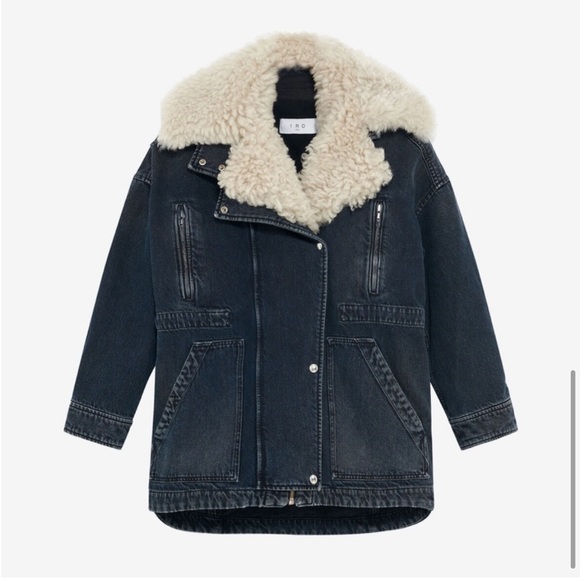 IRO denim jacket with thick lining and faux fur that feels like